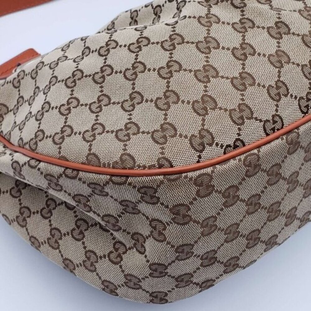 Authentic Gucci GG Canvas Sukey Hobo Bag Monogram Leather Trim Shoulder Bag - Picture 8 of 16